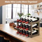 Bamboo 3-Tier Wine Rack for 12 Bottles