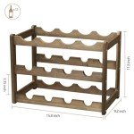 Bamboo 3-Tier Wine Rack for 12 Bottles