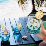 Seashells Stemless Wine Glasses Set of 4