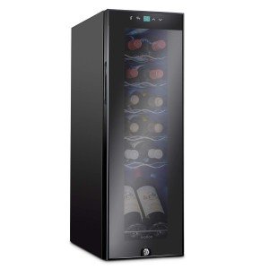 Ivation 12-Bottle Freestanding Wine Cooler, Black
