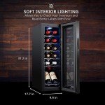 Ivation 12-Bottle Freestanding Wine Cooler, Black