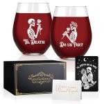 Gothic Skull Wine Glass Set for Couples