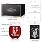 Gothic Skull Wine Glass Set for Couples
