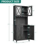 YITAHOME 67" Tall Farmhouse Wine Bar Cabinet