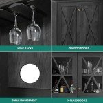 YITAHOME 67" Tall Farmhouse Wine Bar Cabinet