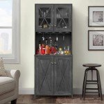 YITAHOME 67" Tall Farmhouse Wine Bar Cabinet
