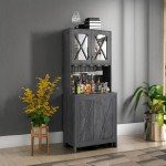 YITAHOME 67" Tall Farmhouse Wine Bar Cabinet