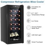 18-Bottle Freestanding Wine Cooler and Fridge