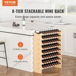 72-Bottle Modular Bamboo Wine Rack Display Shelf