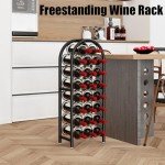 Freestanding Black Wine Rack for Home Storage