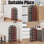 Freestanding Black Wine Rack for Home Storage
