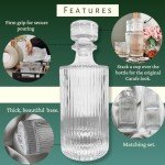 Ribbed Glass Water and Whiskey Carafe Set