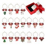 Holiday Themed Wine Glass Charms - 18 Pack