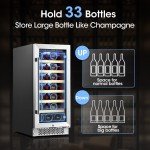 15" Wine Cooler for 33 Bottles