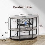 Zarler LED Bar Cart with Power Outlet and Storage