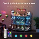 Zarler LED Bar Cart with Power Outlet and Storage