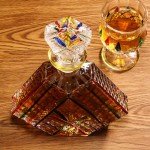 Colored Crystal Whiskey Decanter Set with Glasses