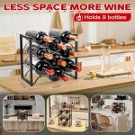 9-Bottle Modern Black Metal Wine Rack
