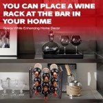 9-Bottle Modern Black Metal Wine Rack