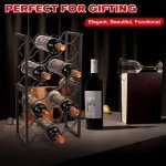 9-Bottle Modern Black Metal Wine Rack