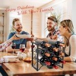 9-Bottle Modern Black Metal Wine Rack