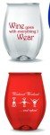 Set of 12 Stemless Wine Glasses with Sayings