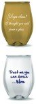Set of 12 Stemless Wine Glasses with Sayings
