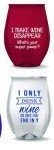 Set of 12 Stemless Wine Glasses with Sayings