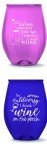 Set of 12 Stemless Wine Glasses with Sayings