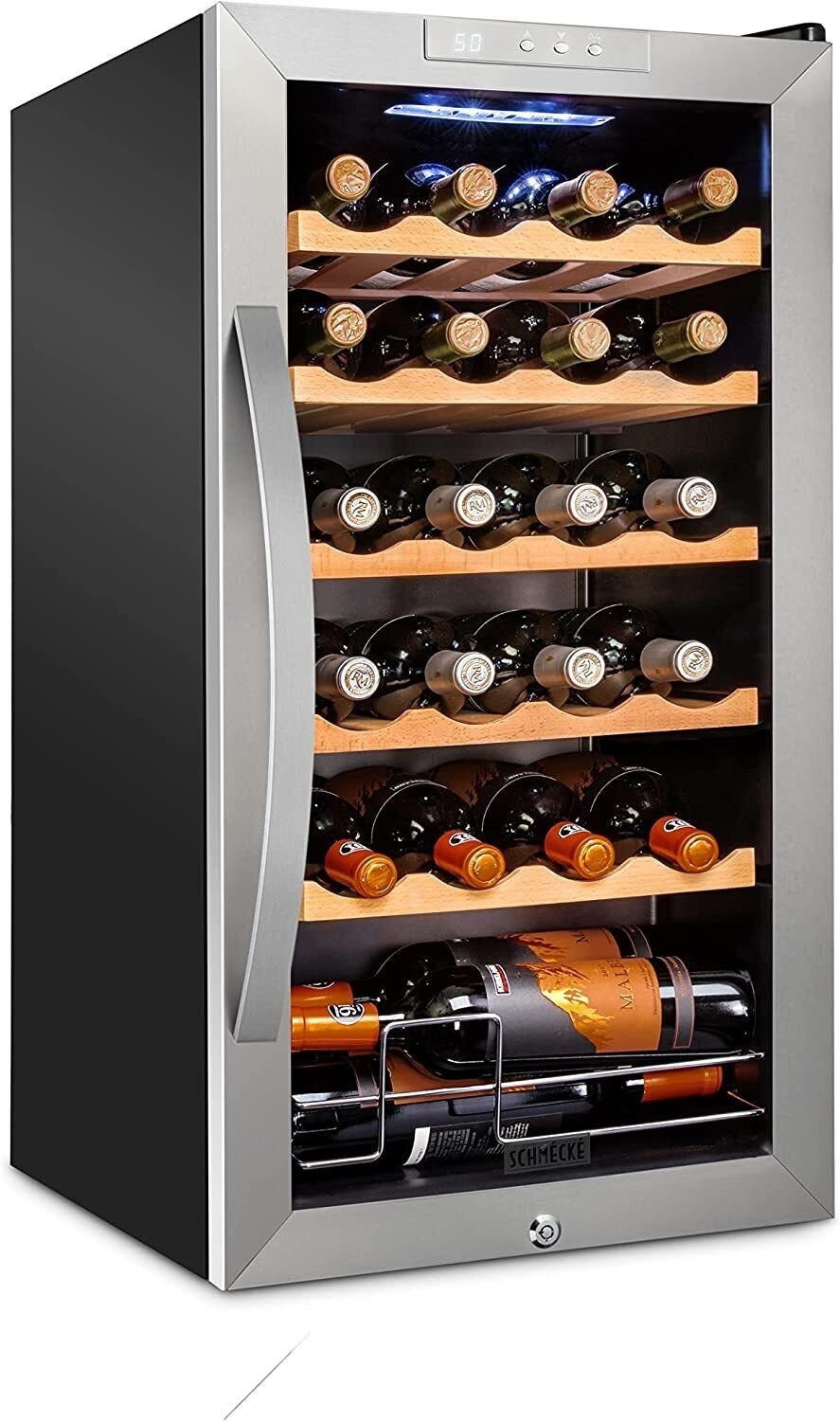Schmécké Freestanding 24-Bottle Stainless Steel Wine Cooler