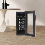 12-Bottle Freestanding Black Wine Cooler