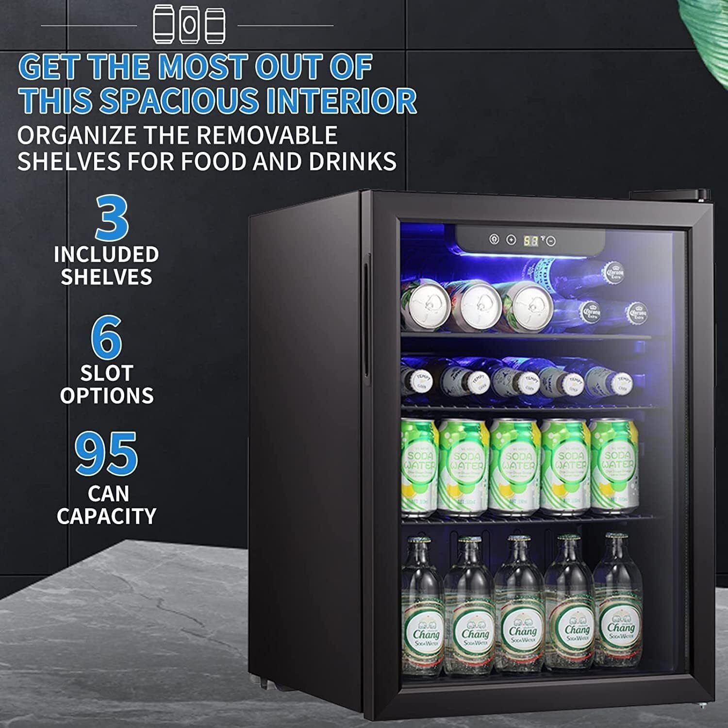 Mini Wine & Beverage Cooler - 95 Can Capacity