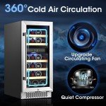 Yeego 15" Dual Zone Wine Cooler Refrigerator