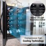 NutriChef 24-Bottle Wine Cooler with Digital Control