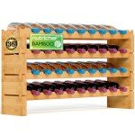 4-Tier Bamboo Wine Rack - Holds 36 Bottles