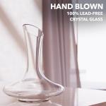 Elegant Hand Blown Crystal Wine Decanter with Aerator