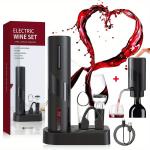 Electric Wine Opener Set with Pourer and Stopper