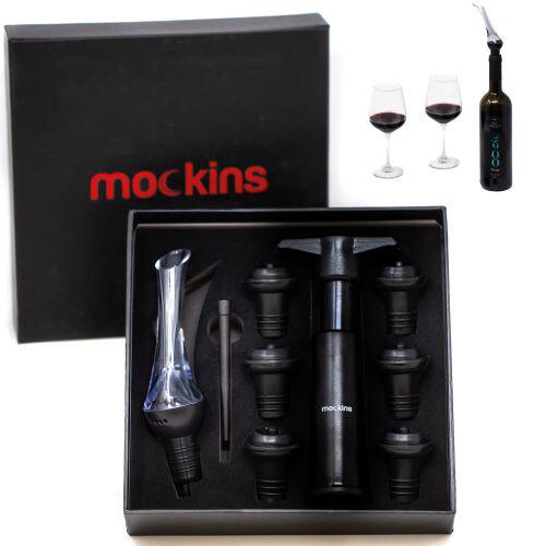 Mockins Wine Accessory Set with Pump and Stoppers