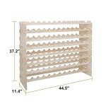 Stackable 8-Tier Wooden Wine Rack for 96 Bottles