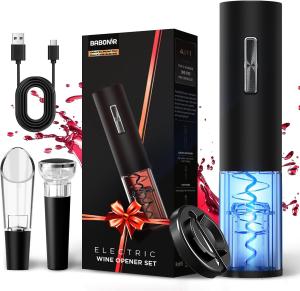 Electric Wine Opener Set with Blue LED Light