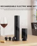 Electric Wine Opener Set with Accessories - Black