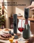 Electric Wine Opener Set with Accessories - Black