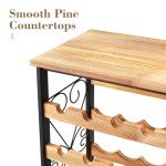 48-Bottle Freestanding Wine Rack with Wood Top