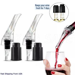 Red Wine Decanter Aerator with Bottle Stopper - 2 Pack