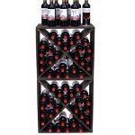 Stackable Rustic Wood Wine Rack for 48 Bottles