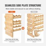 72-Bottle Modular Bamboo Wine Rack Display Shelf