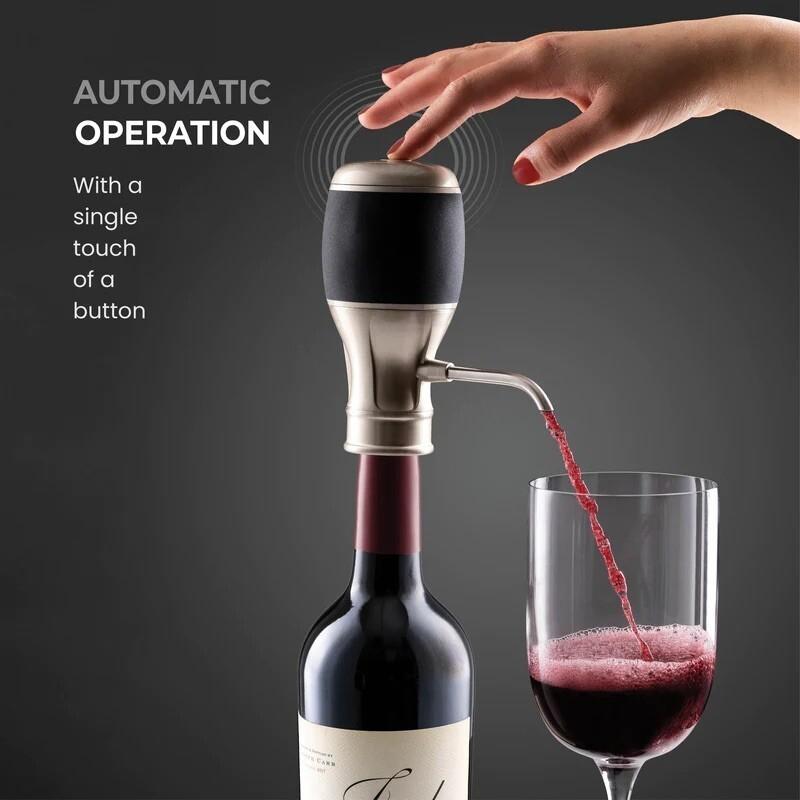 FineDine Electric Wine Aerator with One-Touch Dispensing