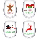Fun Holiday Wine Glass Set for Parties