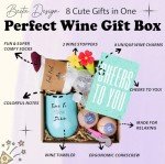 Charming Wine Gift Basket for Women - 8 Items