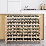 Stackable 8-Tier Wooden Wine Rack for 96 Bottles